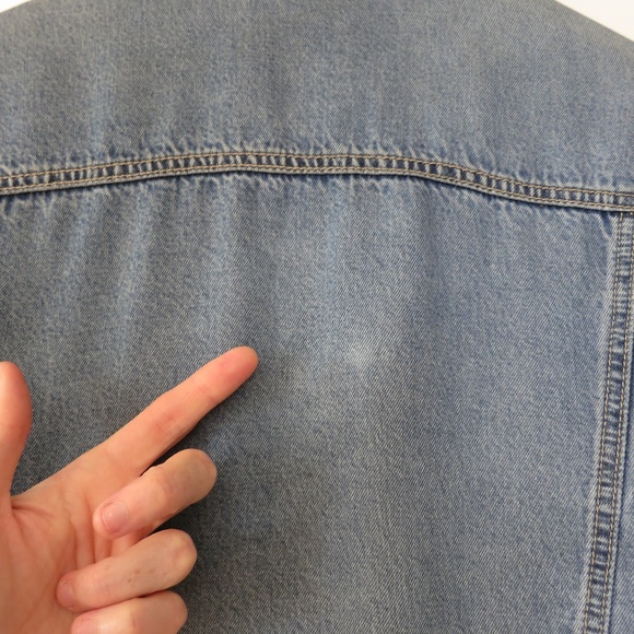 Vintage 1990s Blue Denim Jean Jacket Size M pockets zipper - Picture 9 of 13